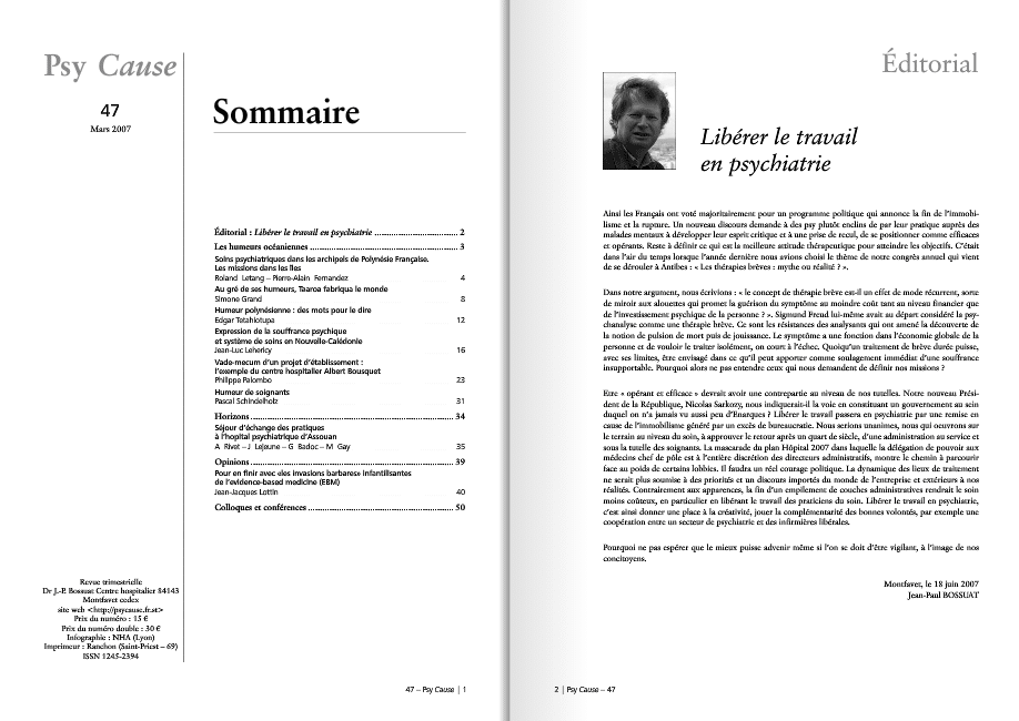 Revue N°47 Psy Cause – 1er trimestre 2007